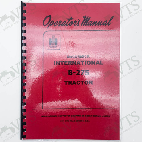 International B-275 Operators' Handbook