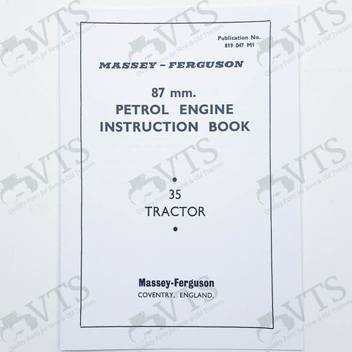 Ferguson & Massey Ferguson 87mm Engine Operators' Handbook